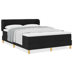 Casa si Gradina - Mobilier - Paturi si accesorii - Paturi - Pat box spring cu saltea, negru, 160x200 cm, textil - Infinity.ro