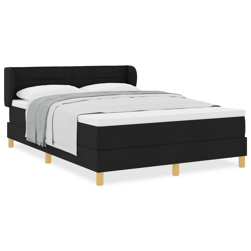 Casa si Gradina - Mobilier - Paturi si accesorii - Paturi - Pat box spring cu saltea, negru, 160x200 cm, textil - Infinity.ro