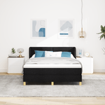 Casa si Gradina - Mobilier - Paturi si accesorii - Paturi - Pat box spring cu saltea, negru, 160x200 cm, textil - Infinity.ro