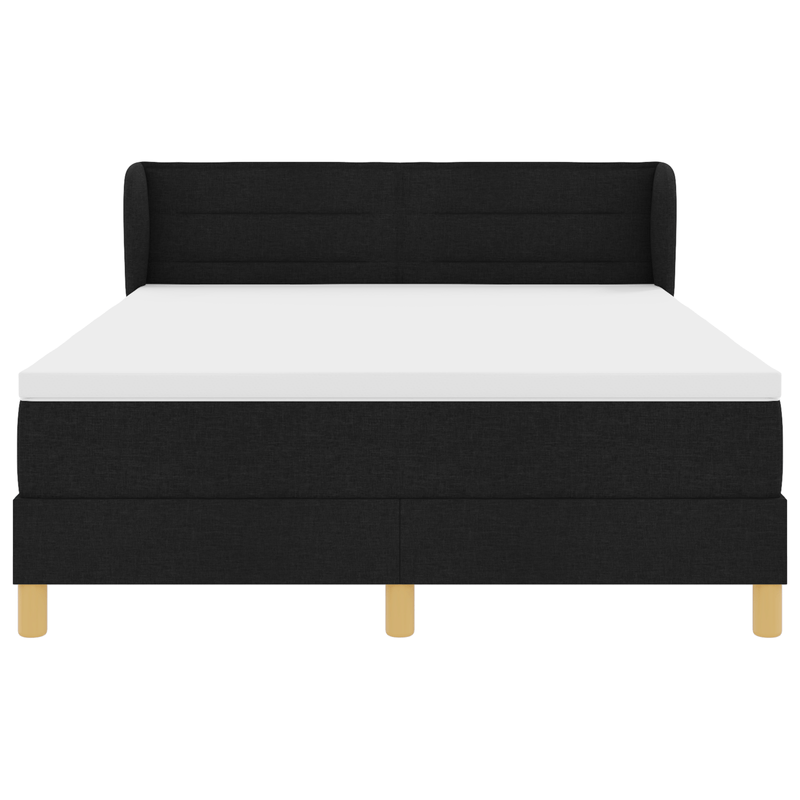 Casa si Gradina - Mobilier - Paturi si accesorii - Paturi - Pat box spring cu saltea, negru, 160x200 cm, textil - Infinity.ro