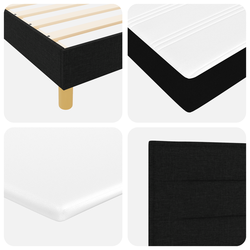 Casa si Gradina - Mobilier - Paturi si accesorii - Paturi - Pat box spring cu saltea, negru, 160x200 cm, textil - Infinity.ro