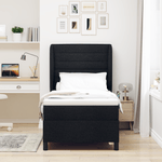 Casa si Gradina - Mobilier - Paturi si accesorii - Paturi - Pat box spring cu saltea, negru, 90x190 cm, textil - Infinity.ro