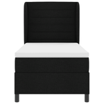 Casa si Gradina - Mobilier - Paturi si accesorii - Paturi - Pat box spring cu saltea, negru, 90x190 cm, textil - Infinity.ro
