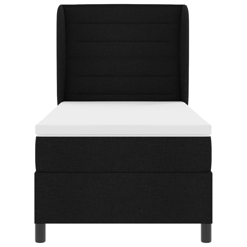 Casa si Gradina - Mobilier - Paturi si accesorii - Paturi - Pat box spring cu saltea, negru, 90x190 cm, textil - Infinity.ro