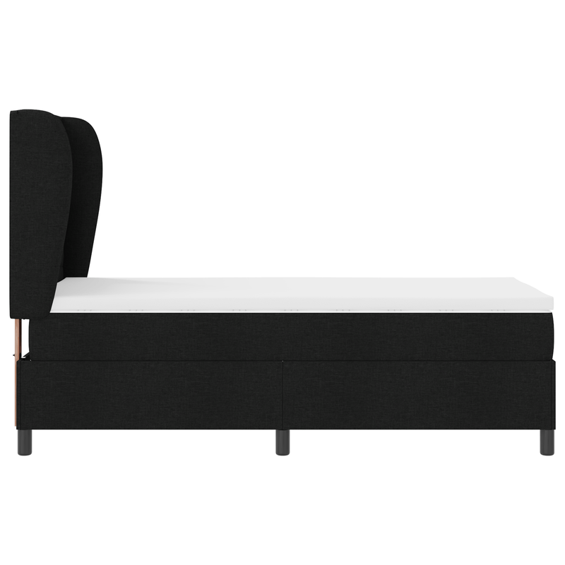 Casa si Gradina - Mobilier - Paturi si accesorii - Paturi - Pat box spring cu saltea, negru, 90x190 cm, textil - Infinity.ro