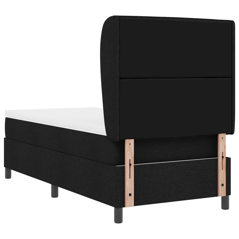 Casa si Gradina - Mobilier - Paturi si accesorii - Paturi - Pat box spring cu saltea, negru, 90x190 cm, textil - Infinity.ro