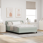 Casa si Gradina - Mobilier - Paturi si accesorii - Paturi - Cadru de Pat cu Arc Gri Deschis 160x200 cm Catifea - Infinity.ro