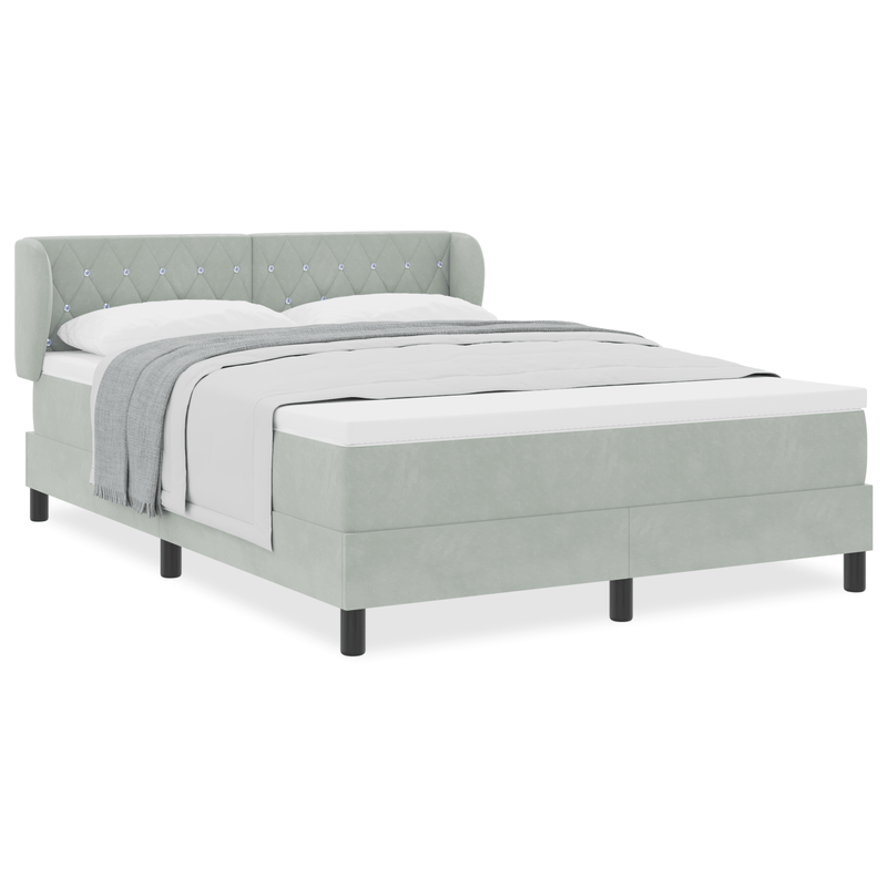 Casa si Gradina - Mobilier - Paturi si accesorii - Paturi - Cadru de Pat cu Arc Gri Deschis 160x200 cm Catifea - Infinity.ro