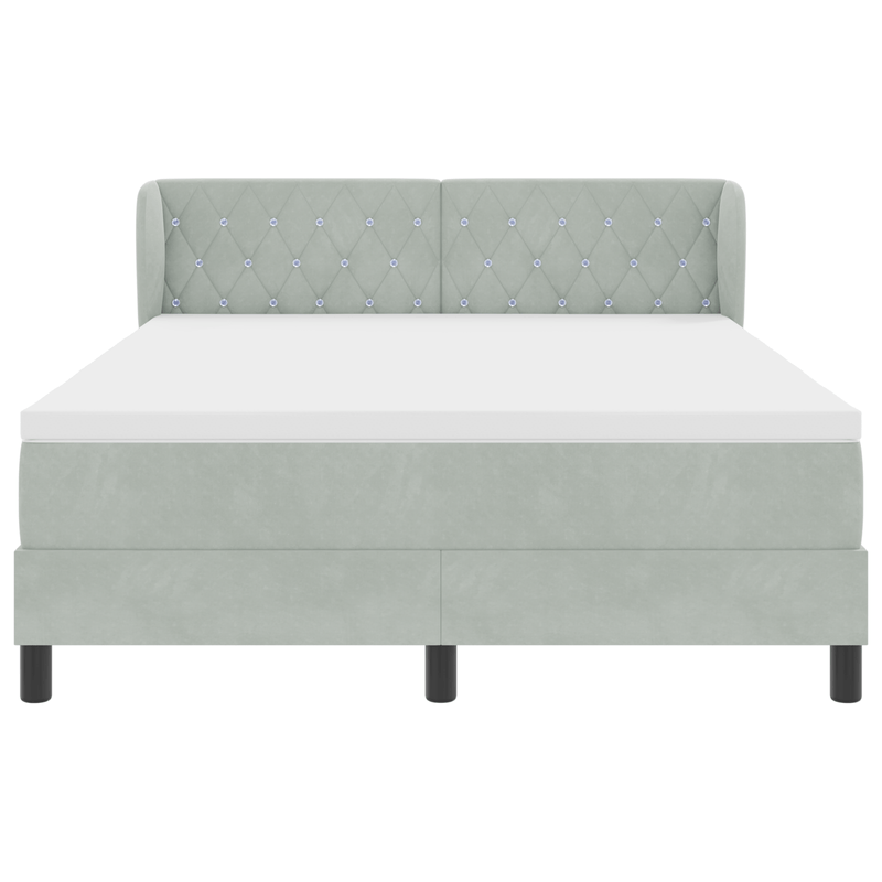 Casa si Gradina - Mobilier - Paturi si accesorii - Paturi - Cadru de Pat cu Arc Gri Deschis 160x200 cm Catifea - Infinity.ro