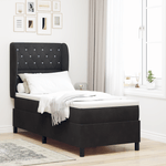 Casa si Gradina - Mobilier - Paturi si accesorii - Paturi - Pat box spring cu saltea, negru, 80x200 cm, catifea - Infinity.ro