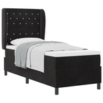 Casa si Gradina - Mobilier - Paturi si accesorii - Paturi - Pat box spring cu saltea, negru, 80x200 cm, catifea - Infinity.ro