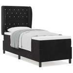 Casa si Gradina - Mobilier - Paturi si accesorii - Paturi - Pat box spring cu saltea, negru, 80x200 cm, catifea - Infinity.ro