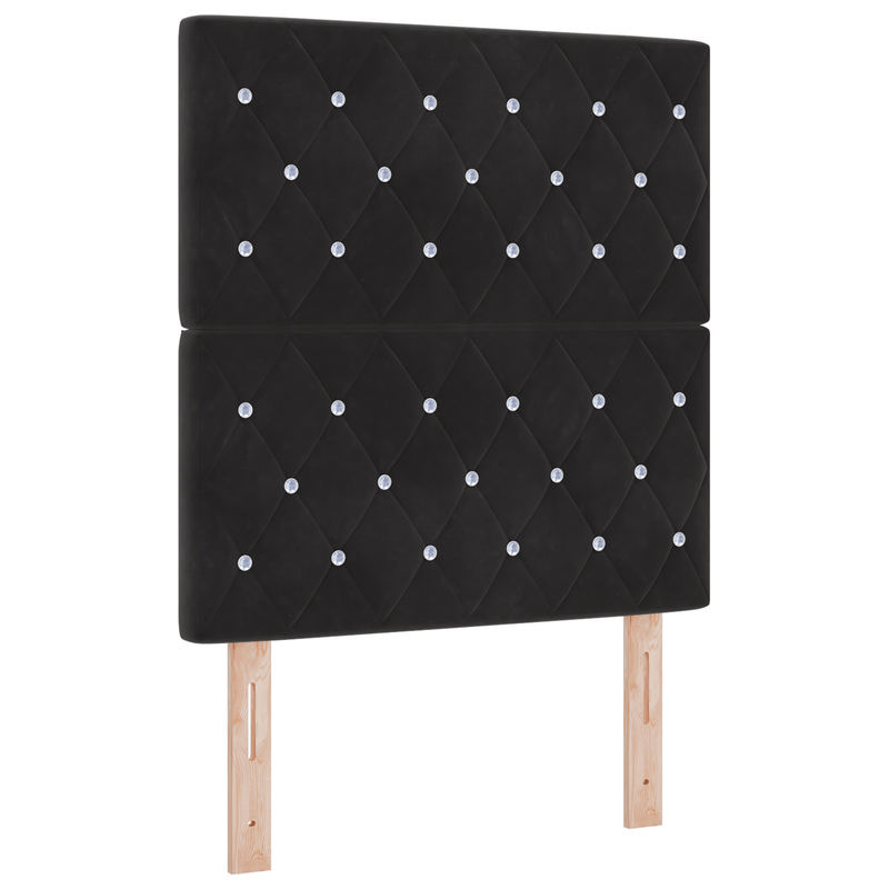 Casa si Gradina - Mobilier - Paturi si accesorii - Paturi - Pat box spring cu saltea, negru, 80x200 cm, catifea - Infinity.ro