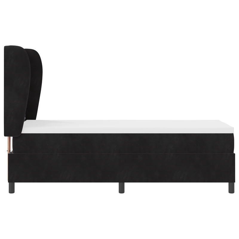 Casa si Gradina - Mobilier - Paturi si accesorii - Paturi - Pat box spring cu saltea, negru, 80x200 cm, catifea - Infinity.ro
