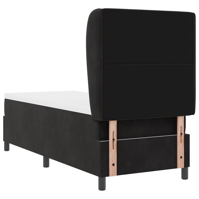 Casa si Gradina - Mobilier - Paturi si accesorii - Paturi - Pat box spring cu saltea, negru, 80x200 cm, catifea - Infinity.ro