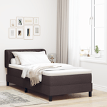 Casa si Gradina - Mobilier - Paturi si accesorii - Paturi - Pat box spring cu saltea, maro inchis, 100x200 cm, textil - Infinity.ro
