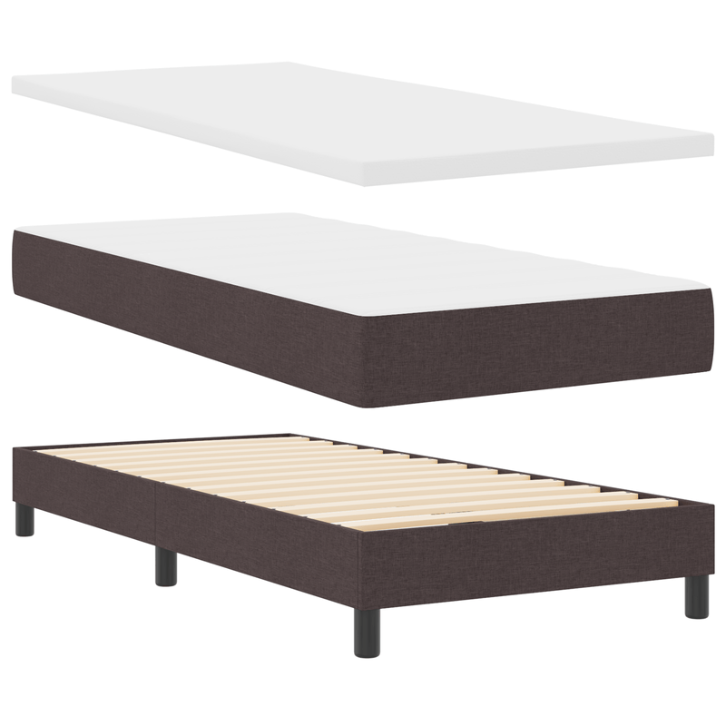 Casa si Gradina - Mobilier - Paturi si accesorii - Paturi - Pat box spring cu saltea, maro inchis, 100x200 cm, textil - Infinity.ro