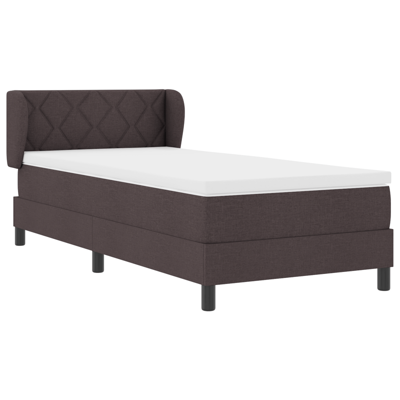 Casa si Gradina - Mobilier - Paturi si accesorii - Paturi - Pat box spring cu saltea, maro inchis, 100x200 cm, textil - Infinity.ro