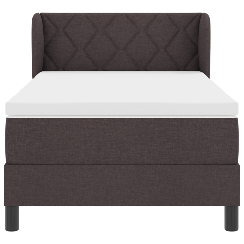 Casa si Gradina - Mobilier - Paturi si accesorii - Paturi - Pat box spring cu saltea, maro inchis, 100x200 cm, textil - Infinity.ro