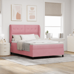Casa si Gradina - Mobilier - Paturi si accesorii - Paturi - Pat cu saltea , roz, 140x200 cm, catifea - Infinity.ro