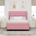 Casa si Gradina - Mobilier - Paturi si accesorii - Paturi - Pat cu saltea , roz, 140x200 cm, catifea - Infinity.ro