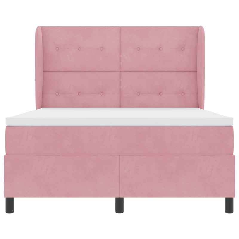 Casa si Gradina - Mobilier - Paturi si accesorii - Paturi - Pat cu saltea , roz, 140x200 cm, catifea - Infinity.ro