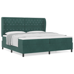 Casa si Gradina - Mobilier - Paturi si accesorii - Paturi - Pat box spring cu saltea, verde inchis, 200x200 cm, catifea - Infinity.ro