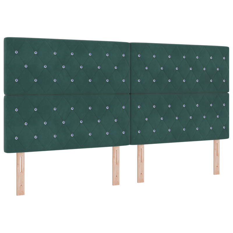 Casa si Gradina - Mobilier - Paturi si accesorii - Paturi - Pat box spring cu saltea, verde inchis, 200x200 cm, catifea - Infinity.ro