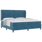 Casa si Gradina - Mobilier - Paturi si accesorii - Paturi - Pat box spring cu saltea, albastru inchis, 200x200 cm, catifea - Infinity.ro