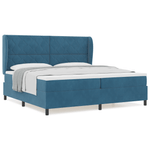 Casa si Gradina - Mobilier - Paturi si accesorii - Paturi - Pat box spring cu saltea, albastru inchis, 200x200 cm, catifea - Infinity.ro