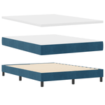 Casa si Gradina - Mobilier - Paturi si accesorii - Paturi - Pat box spring cu saltea, albastru inchis, 140x190 cm, catifea - Infinity.ro