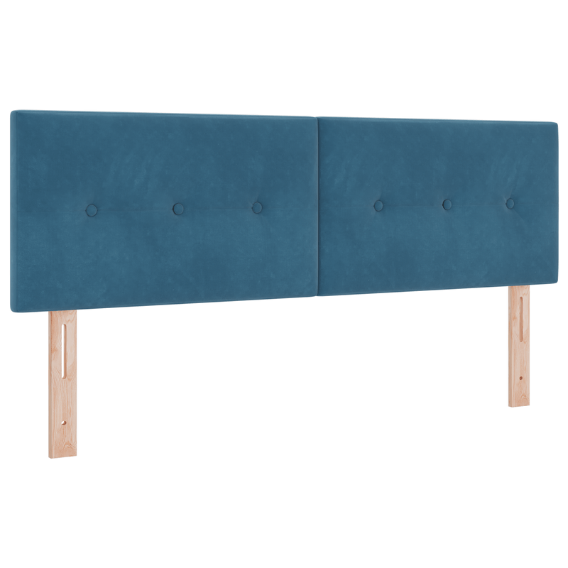 Casa si Gradina - Mobilier - Paturi si accesorii - Paturi - Pat box spring cu saltea, albastru inchis, 140x190 cm, catifea - Infinity.ro