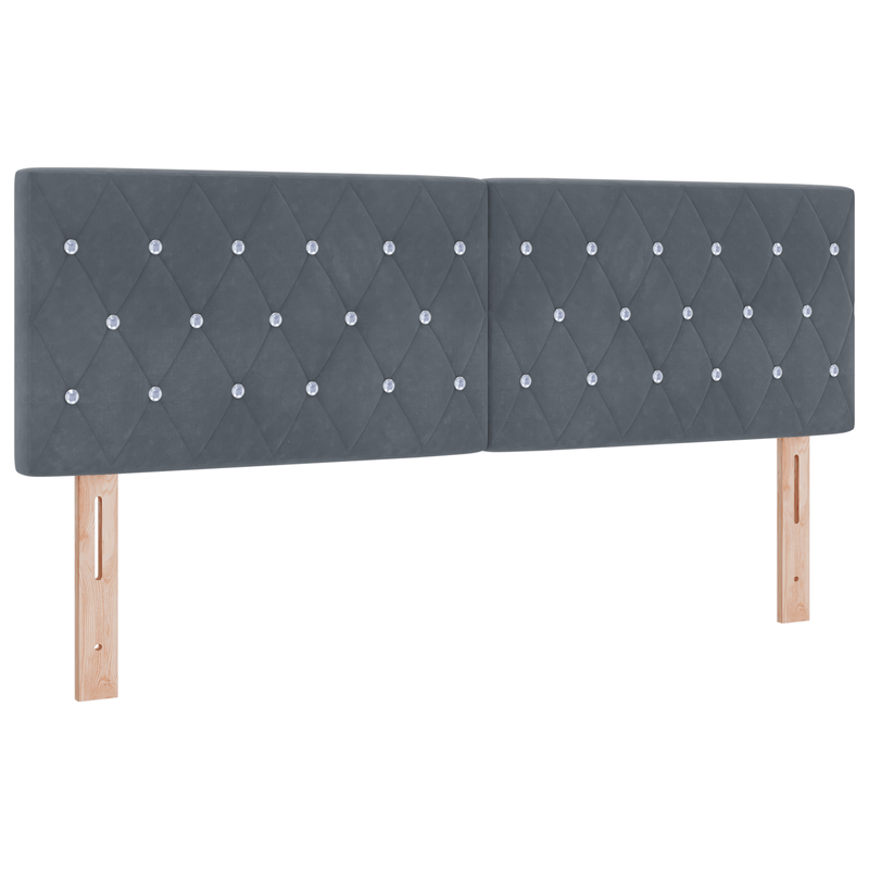 Casa si Gradina - Mobilier - Paturi si accesorii - Paturi - Pat din catifea gri inchis cu arcuri si saltea  140x190 cm - Infinity.ro