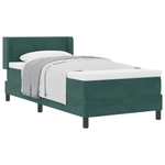 Casa si Gradina - Mobilier - Paturi si accesorii - Paturi - Pat box spring cu saltea, verde inchis, 100x200 cm, catifea - Infinity.ro