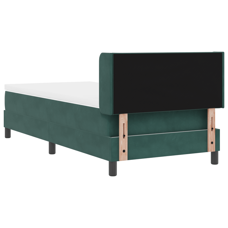 Casa si Gradina - Mobilier - Paturi si accesorii - Paturi - Pat box spring cu saltea, verde inchis, 100x200 cm, catifea - Infinity.ro