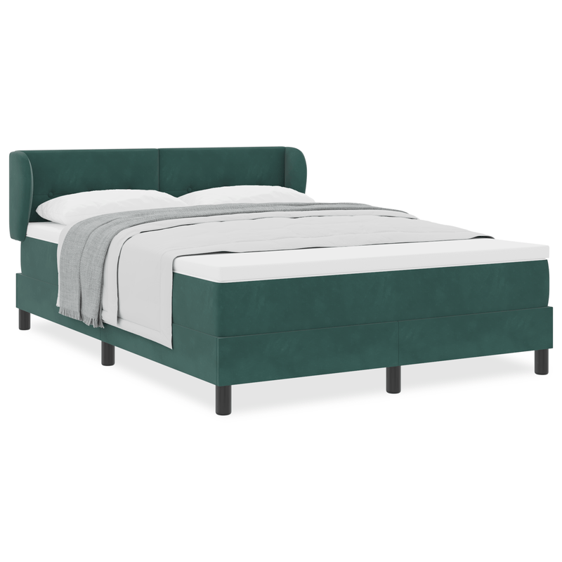 Casa si Gradina - Mobilier - Paturi si accesorii - Paturi - Pat cu saltea  Dark Green 140x200 cm Catifea - Infinity.ro