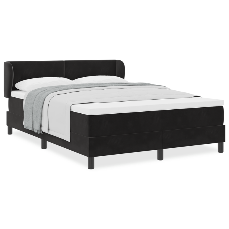 Casa si Gradina - Mobilier - Paturi si accesorii - Paturi - Pat cu saltea  Black 140x200 cm Catifea - Infinity.ro