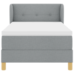 Casa si Gradina - Mobilier - Paturi si accesorii - Paturi - Pat box spring cu saltea, gri deschis, 90x190 cm, textil - Infinity.ro