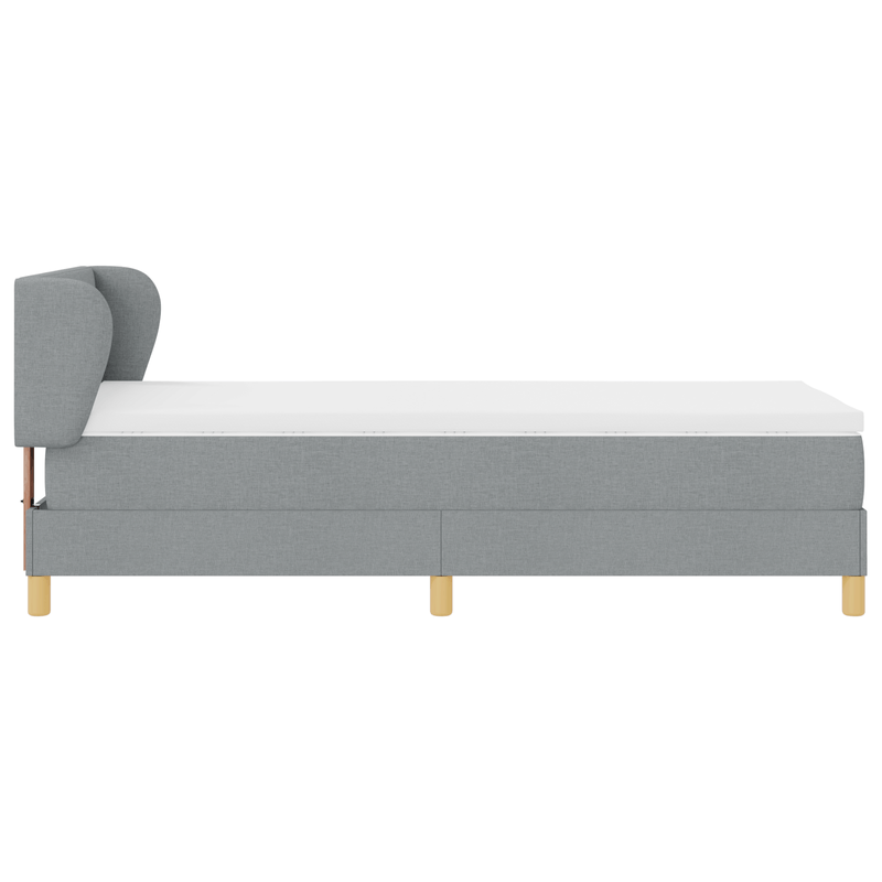 Casa si Gradina - Mobilier - Paturi si accesorii - Paturi - Pat box spring cu saltea, gri deschis, 90x190 cm, textil - Infinity.ro