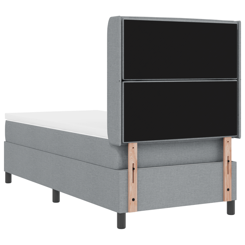 Casa si Gradina - Mobilier - Paturi si accesorii - Paturi - Pat cu arcuri box si saltea Gri deschis 90x200 cm Fabric - Infinity.ro