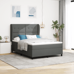 Casa si Gradina - Mobilier - Paturi si accesorii - Paturi - Pat box spring cu saltea, gri inchis, 160x200 cm, textil - Infinity.ro