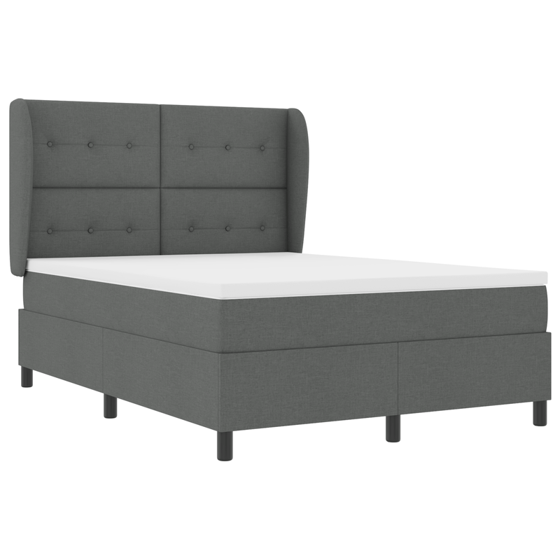 Casa si Gradina - Mobilier - Paturi si accesorii - Paturi - Pat box spring cu saltea, gri inchis, 160x200 cm, textil - Infinity.ro