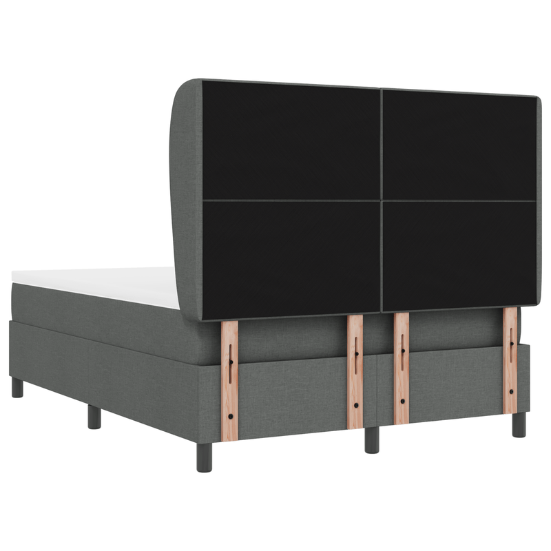 Casa si Gradina - Mobilier - Paturi si accesorii - Paturi - Pat box spring cu saltea, gri inchis, 160x200 cm, textil - Infinity.ro