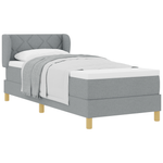Casa si Gradina - Mobilier - Paturi si accesorii - Paturi - Pat box spring cu saltea, gri deschis, 80x200 cm, textil - Infinity.ro