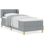Casa si Gradina - Mobilier - Paturi si accesorii - Paturi - Pat box spring cu saltea, gri deschis, 80x200 cm, textil - Infinity.ro