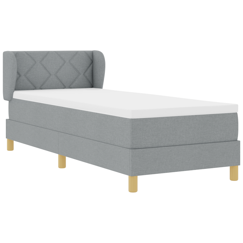 Casa si Gradina - Mobilier - Paturi si accesorii - Paturi - Pat box spring cu saltea, gri deschis, 80x200 cm, textil - Infinity.ro