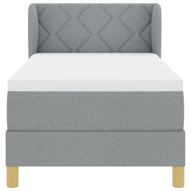 Casa si Gradina - Mobilier - Paturi si accesorii - Paturi - Pat box spring cu saltea, gri deschis, 80x200 cm, textil - Infinity.ro