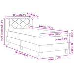 Casa si Gradina - Mobilier - Paturi si accesorii - Paturi - Pat box spring cu saltea, gri deschis, 80x200 cm, textil - Infinity.ro