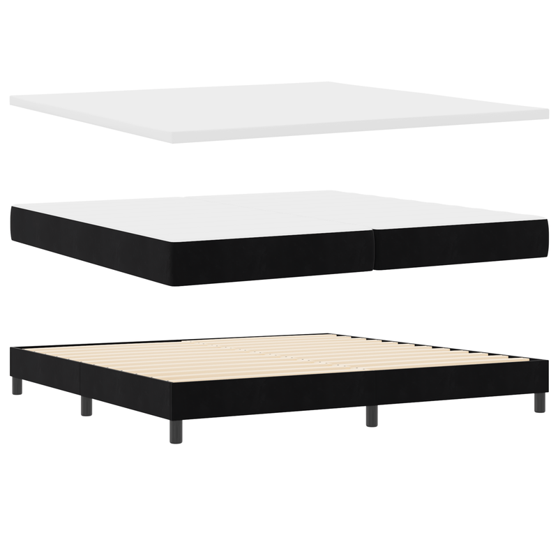 Casa si Gradina - Mobilier - Paturi si accesorii - Paturi - Pat box spring  cu saltea Negru 200x200 cm Catifea - Infinity.ro