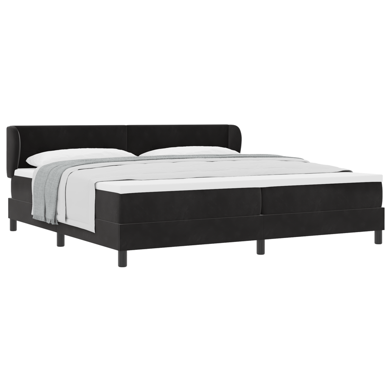 Casa si Gradina - Mobilier - Paturi si accesorii - Paturi - Pat box spring  cu saltea Negru 200x200 cm Catifea - Infinity.ro